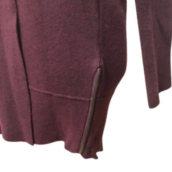 NWT Rachel Zoe Open Front Cardigan Sweater -Wine Burgundy Knit Long Sleeve XS - Picture 4 of 11